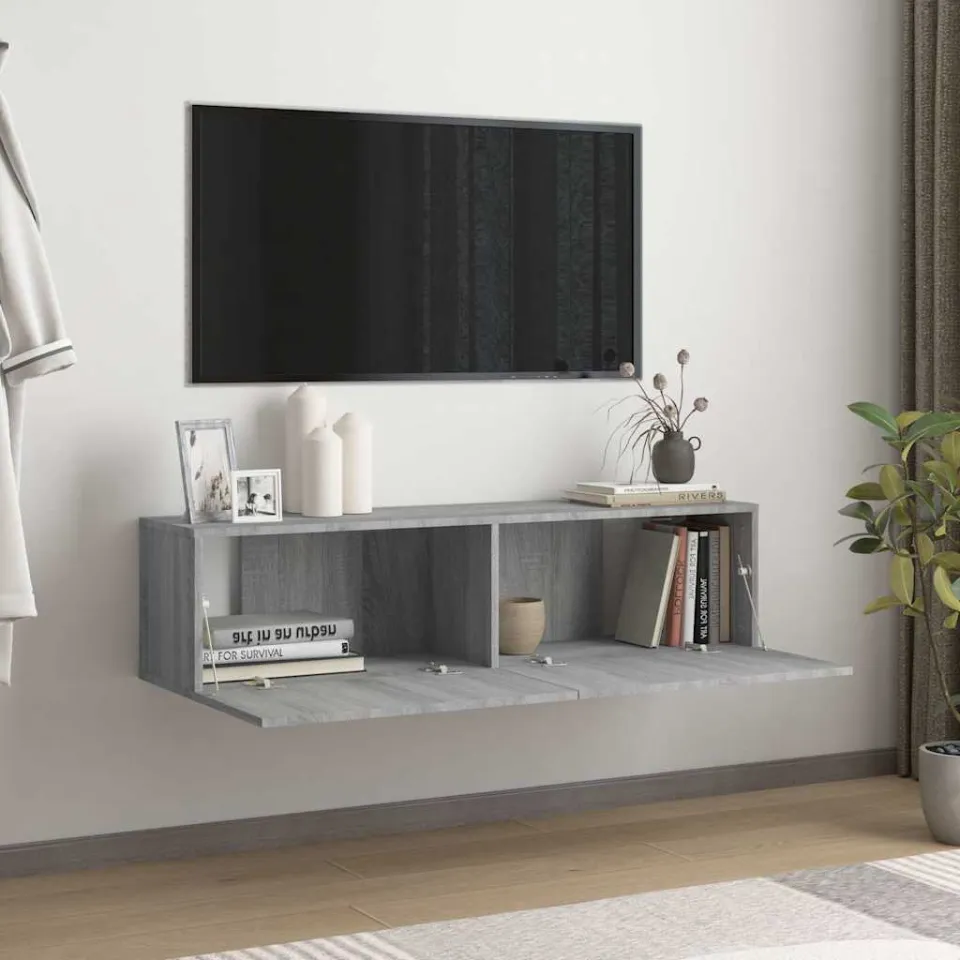 vidaXL Tv-wandmeubel 120x30x30 cm bewerkt hout grijs sonoma eiken, foto 3