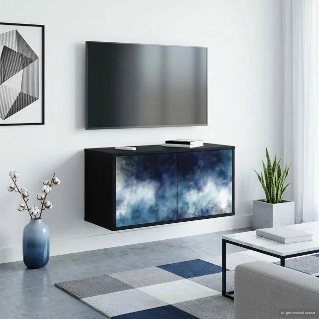 vidaXL Wandgemonteerd tv-meubel RAALTE 69 x 33 x 40 cm Zwart eiken