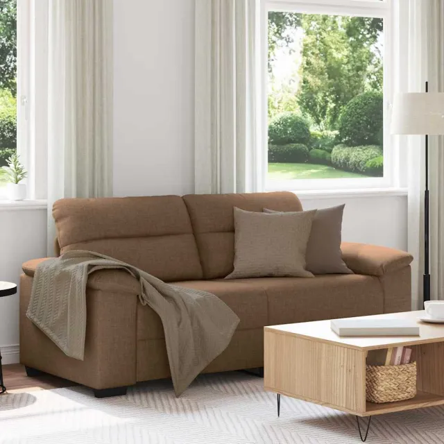 vidaXL 2-zitsbank bruin 180x81x84 cm stof