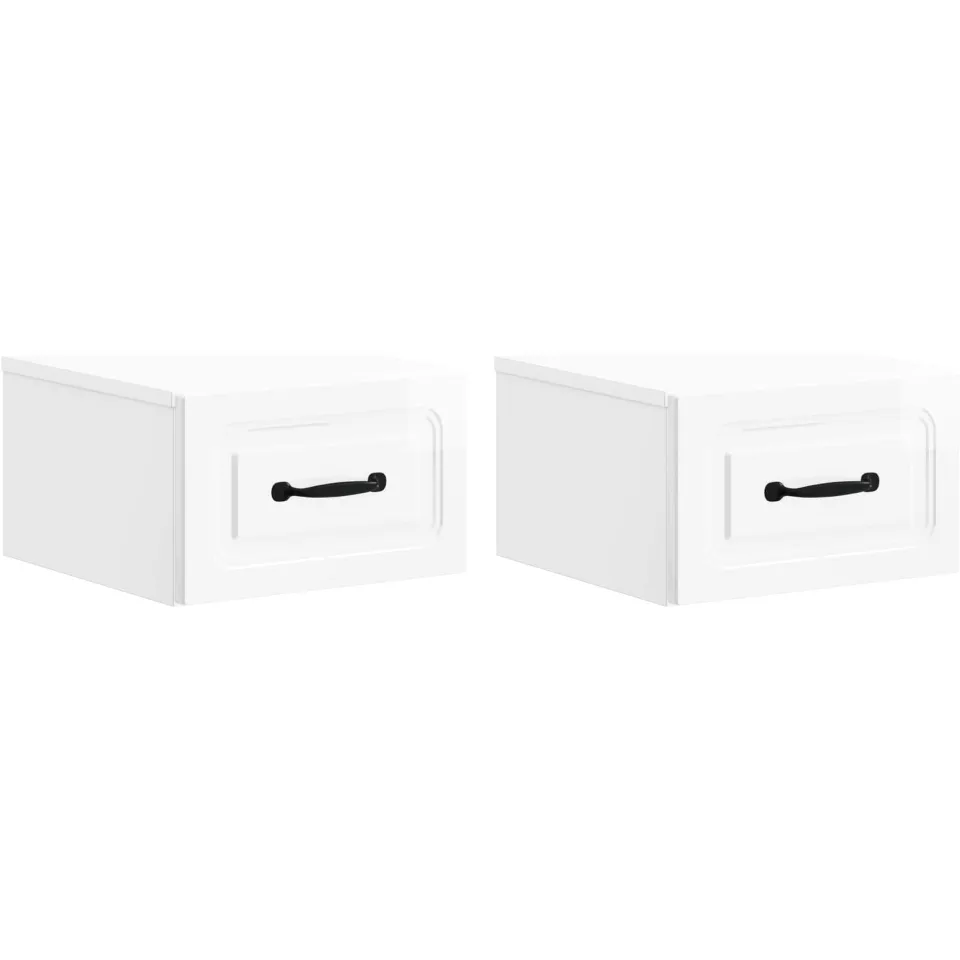 vidaXL Wandbeugel Bedkast 2 st Hoogglans Wit 34,5 x 33 x 20 cm, foto 3
