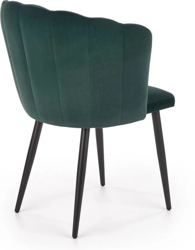 Viking Choice Stoel - schelp stoel - fluwelen stof - 60x84x58 cm - groen