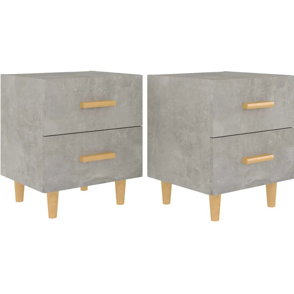 vidaXL Nachtkastjes 2 st 40x35x47,5 cm betongrijs grijs, foto 3