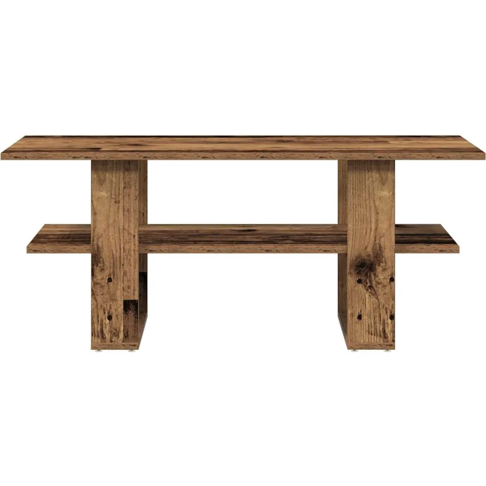 vidaXL Salontafel 102x55x42 cm bewerkt hout oud houtkleurig bruin, foto 3