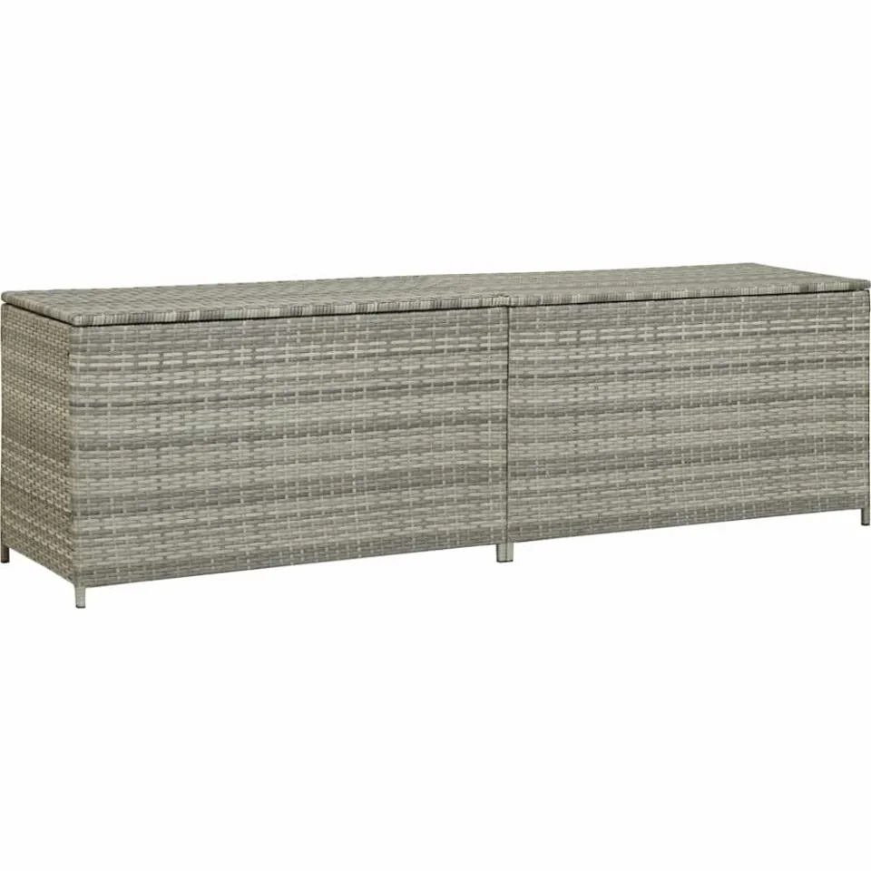 vidaXL Tuinbox 200x50x60 cm poly rattan grijs, foto 3