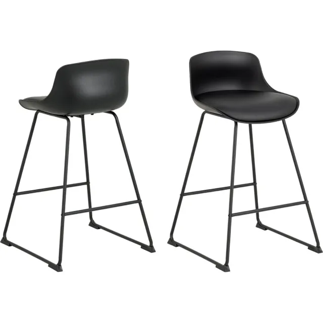 Giga Living Barstoel Sithney PU Zwart - Giga Living