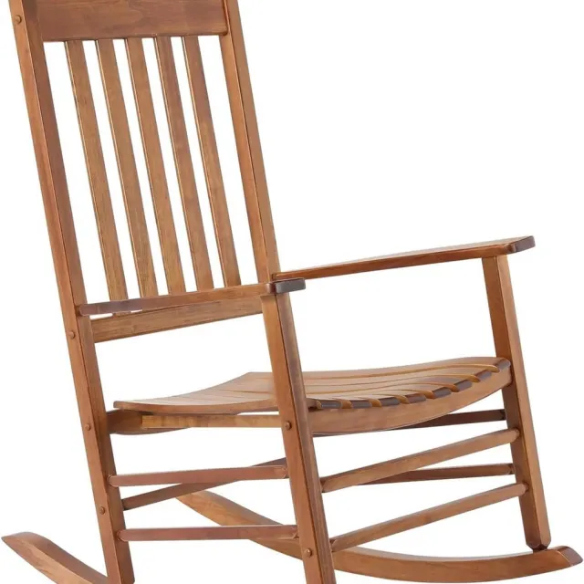 Happiq Schommelstoel Vaylen - Wipstoel - Voor Slaapkamer, Woonkamer, Tuin & Balkon - Grote Stoel voor Volwassenen - Houtlook