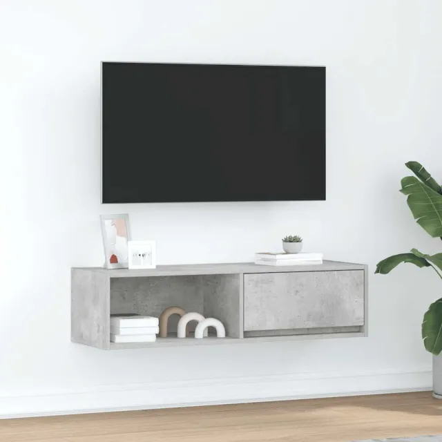 vidaXL Tv-meubel 100x31x25,5 cm bewerkt hout betongrijs grijs, foto 2