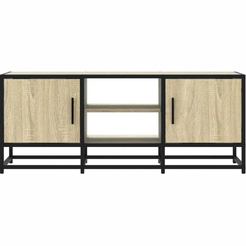 vidaXL Tv-meubel 100x35x41 cm bewerkt hout metaal sonoma eikenkleurig, foto 4