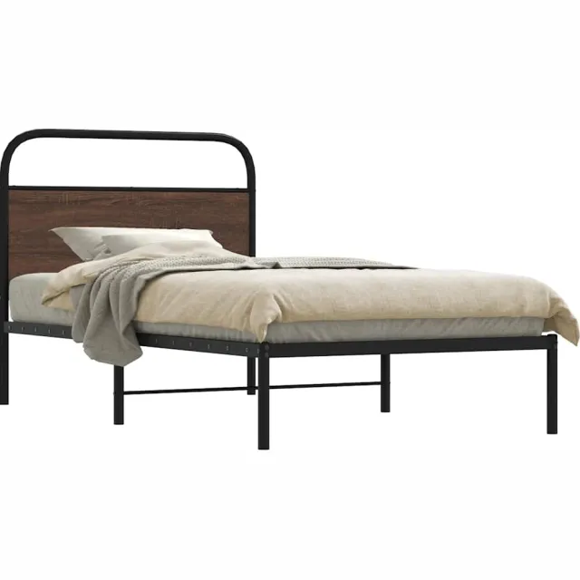 vidaXL Bedframe zonder matras bewerkt hout bruin eikenkleur 100x190 cm