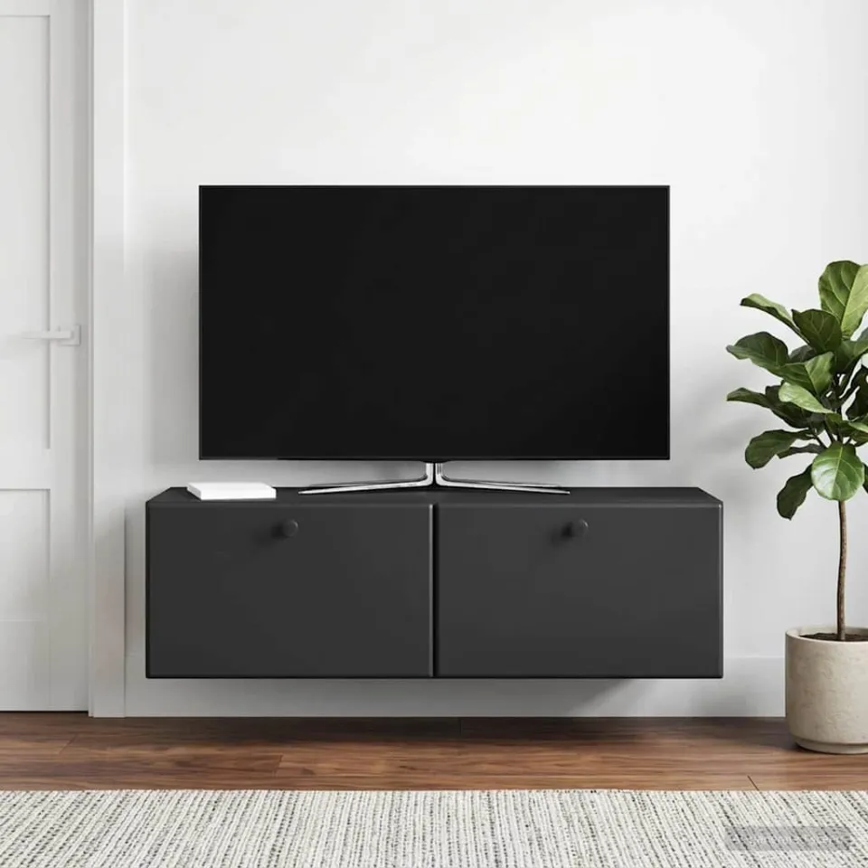 vidaXL Wandbeugel TV-kast 98 x 31 x 30 cm Zwart Bewerkt hout, foto 4