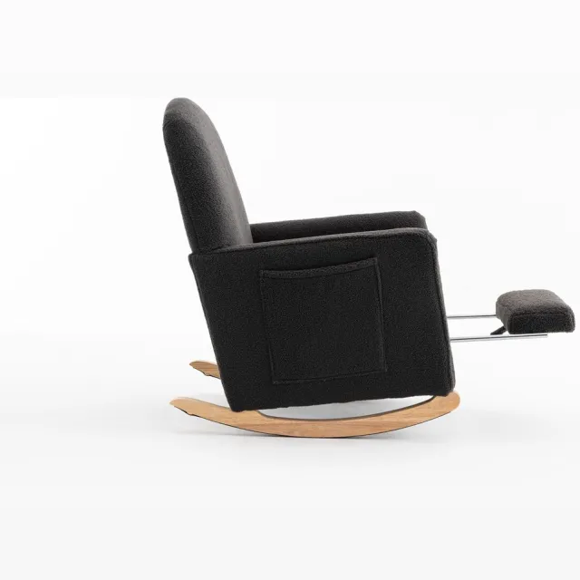 YYchan fauteuil met voetenbank - grijs - 67 x 126 x 98 cm