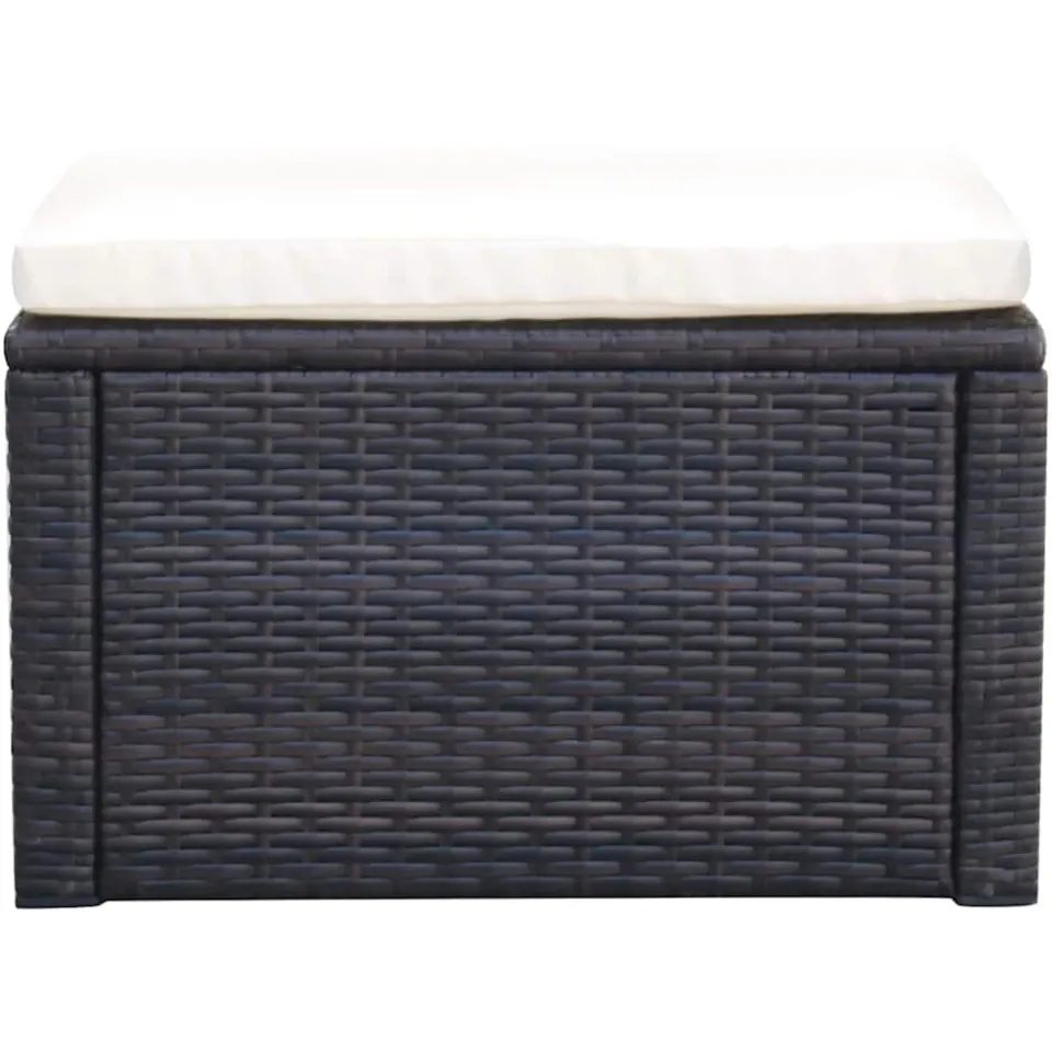 vidaXL Voetenbank/poef bruin 53x53x30 cm poly rattan, foto 2