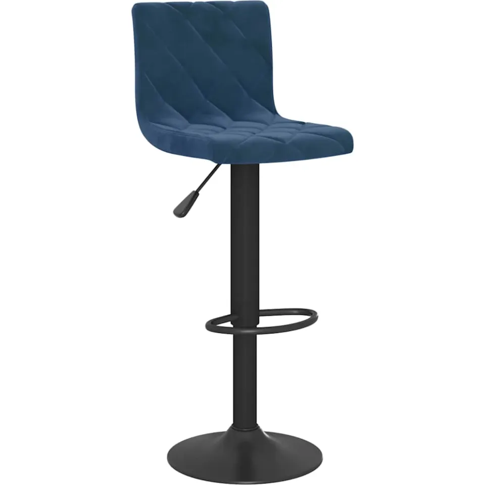 vidaXL Barkrukken 2 st fluweel blauw
