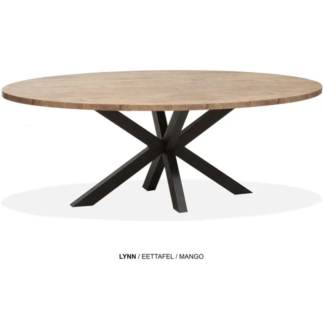 Maxfurn Lynn - Ovale eettafel Lynn | Zeer krasvast | Kleur: Mango | Afm. 180x102cm Natuurlijk eiken