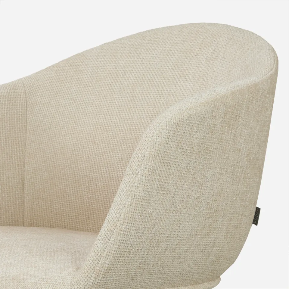 Nolon Niva-Otis draaibare tulp barkruk cottonbeige - verstelbaar - mat zwart onderstel, foto 4