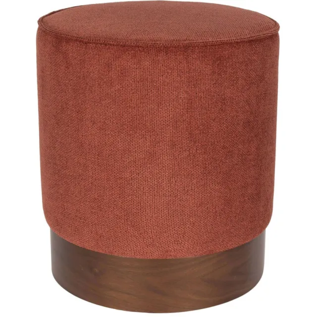 Dutchbone Bellevue Poef Rond Rood