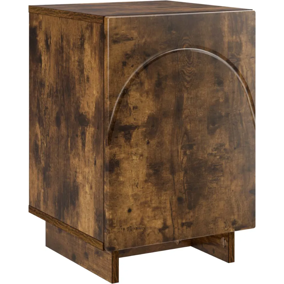 vidaXL Nachtkastje Gerookt eiken 33,5 x 34,5 x 50 cm Bewerkt hout, foto 3