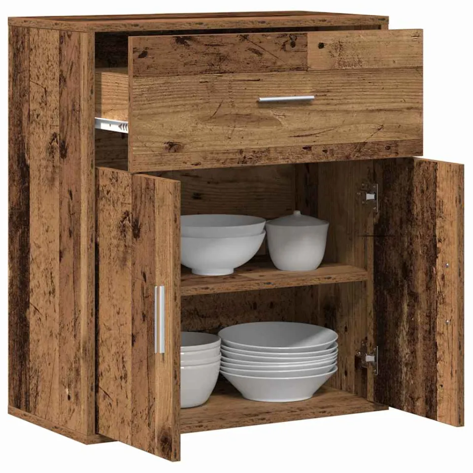 vidaXL Dressoir Oudhout 60 x 31 x 70 cm Bewerkt hout Bruin
