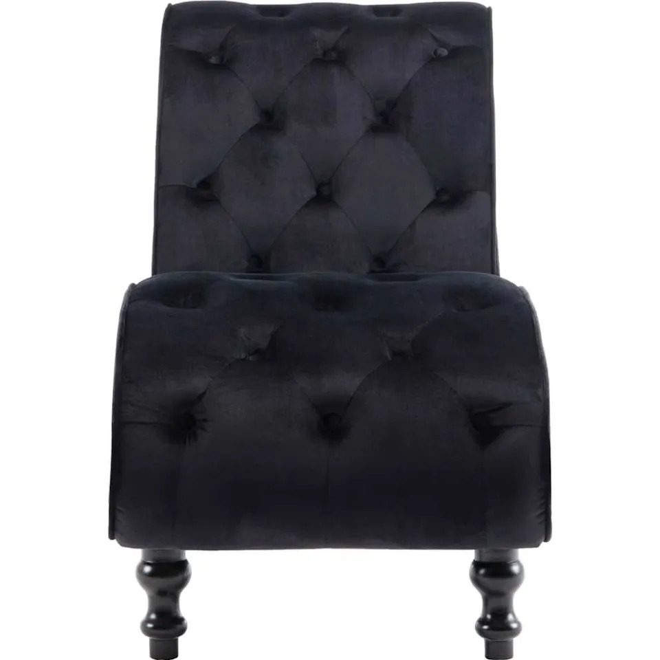 vidaXL Chaise longue fluweel zwart