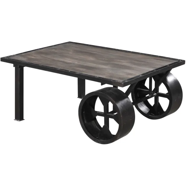 MASSIVMOEBEL24 .DE RAILWAY #233 salontafel grijs gelakt massief hout mango 110x80x45 cm (BxTxH)