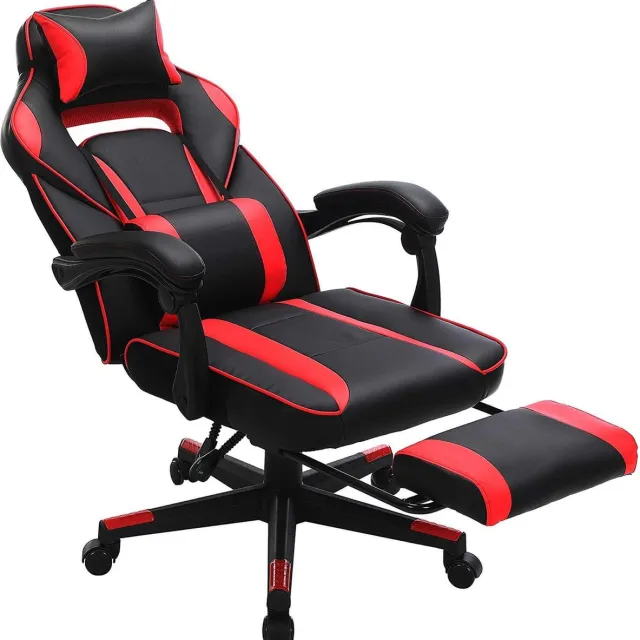 Hoppa! Gamestoel - Zwart/Rood - Schuim/Gelegeerd staal - 67x66x116cm