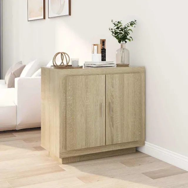 vidaXL Dressoir 80x40x75 cm bewerkt hout sonoma eikenkleurig, foto 2