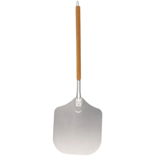 Mustang Pizzaschep – 30,5 cm – Aluminium Pizza Peel met Acacia Houten Handvat – Voor BBQ & Pizza Oven Bruin