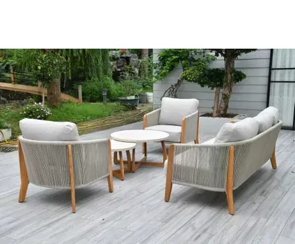 Central Park - Praxis Eigen Merk Central Park Loungeset Aegea - Aluminium/teakhout - 5 Personen, foto 2