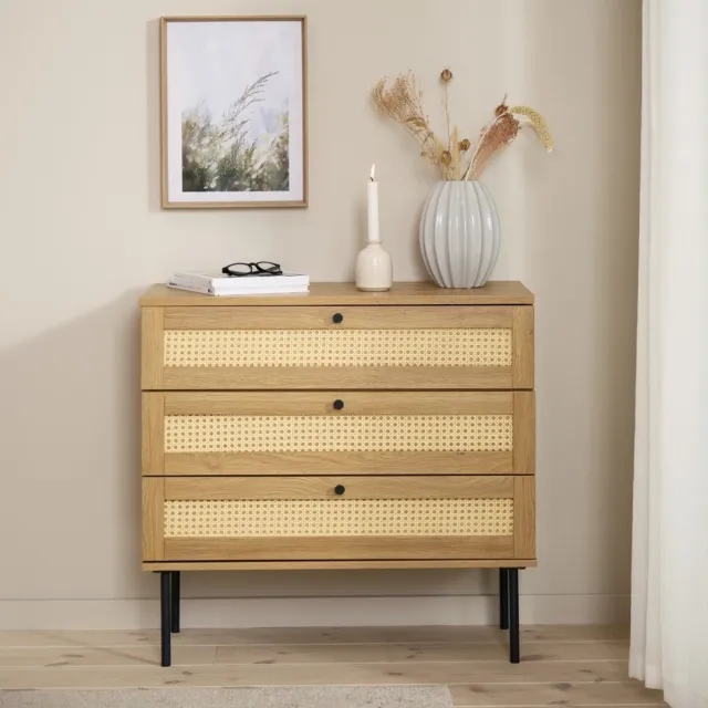 Meubelplaats Ladekast Pensacola - melamine - 80x40x75 cm Zwart