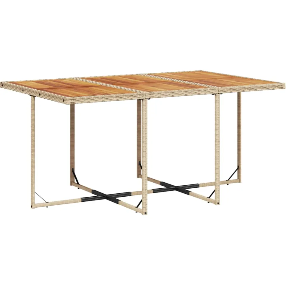 vidaXL 11-delige Tuinset met kussens poly rattan beige