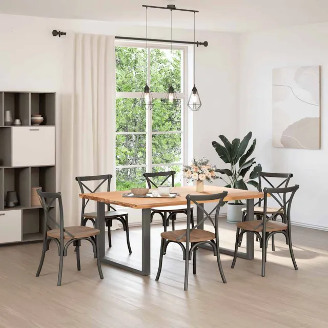 vidaXL Eettafelpoten 2 st U-vormig 100x(72-73) cm staal naturel Bruin