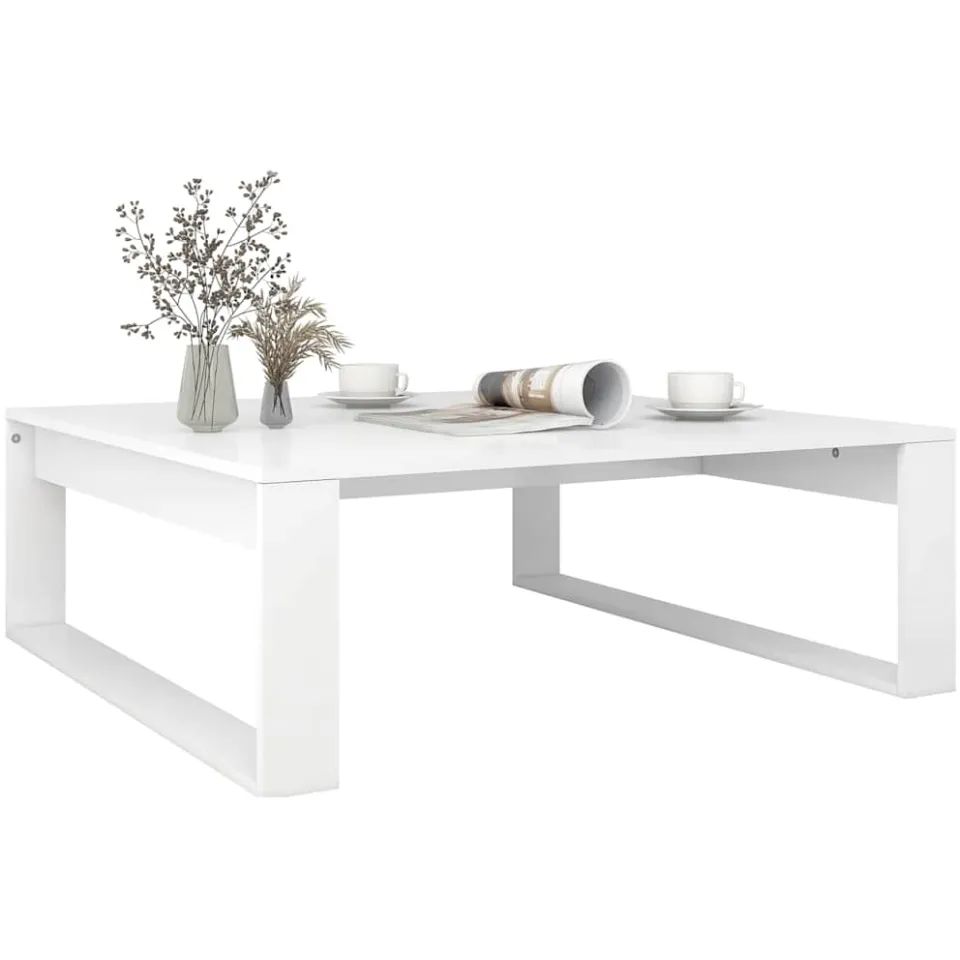 vidaXL Salontafel 100x100x35 cm bewerkt hout wit, foto 2