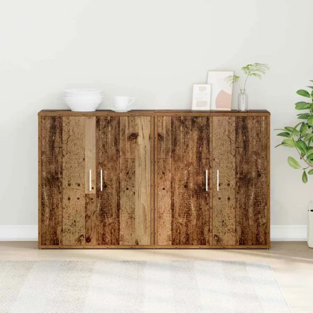 vidaXL Dressoir 2 st Oudhout 60 x 31 x 70 cm Bewerkt hout Bruin