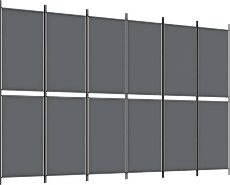 vidaXL Kamerscherm met 6 panelen 300x200 cm stof antracietkleurig, foto 3