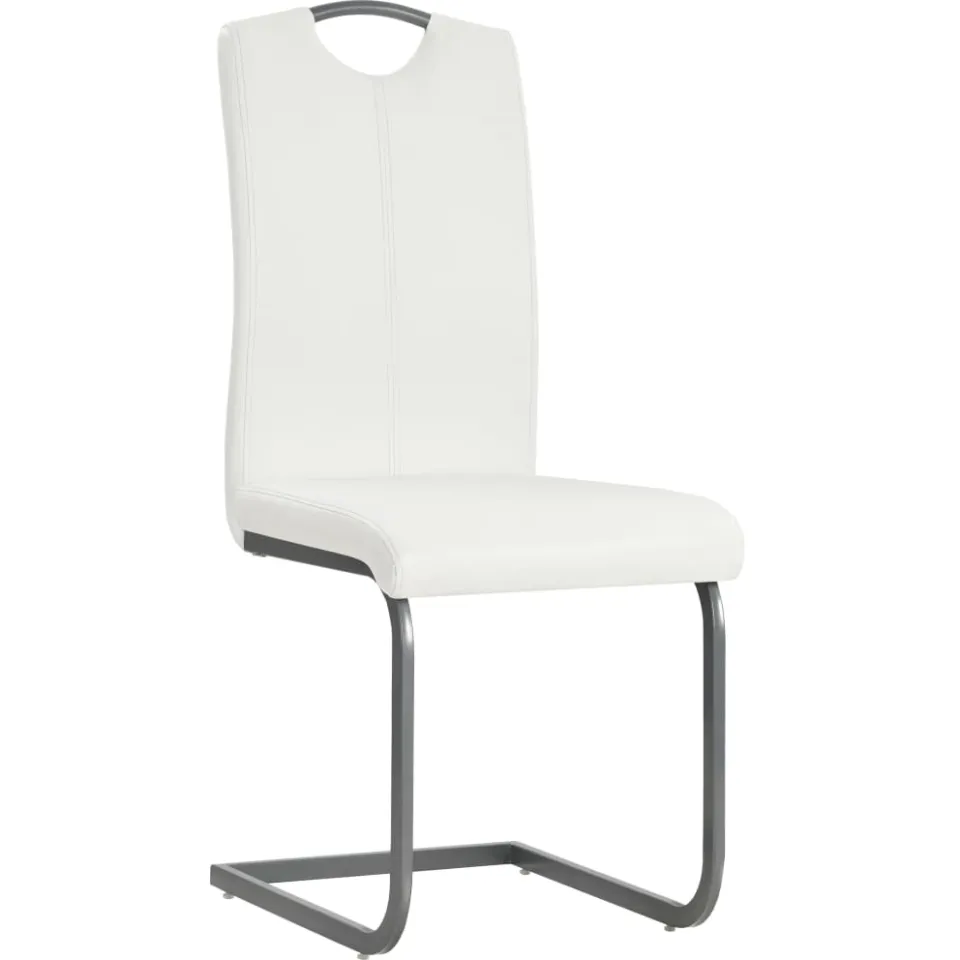 vidaXL Eetkamerstoelen 4 st kunstleer wit, foto 2