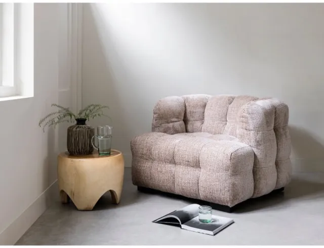 Must Living Mars fauteuil polyester zand - 75 × 102 × 95 cm Naturel