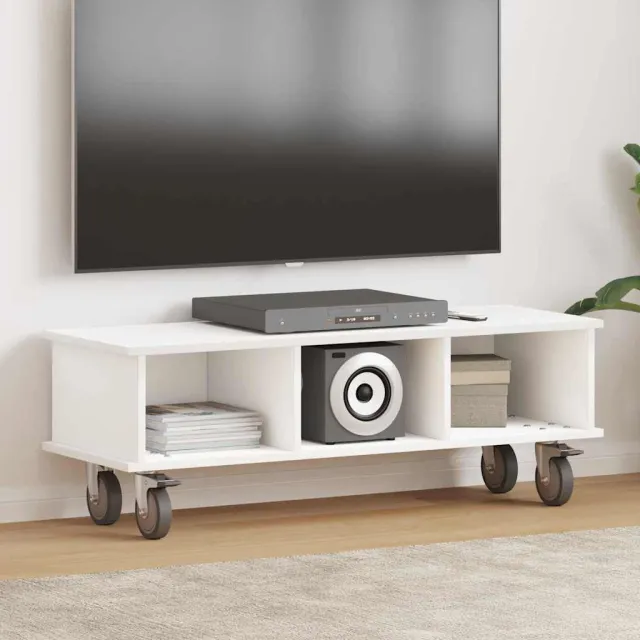 vidaXL TV-standaard 100 x 35 x 35 cm Wit Bewerkt hout
