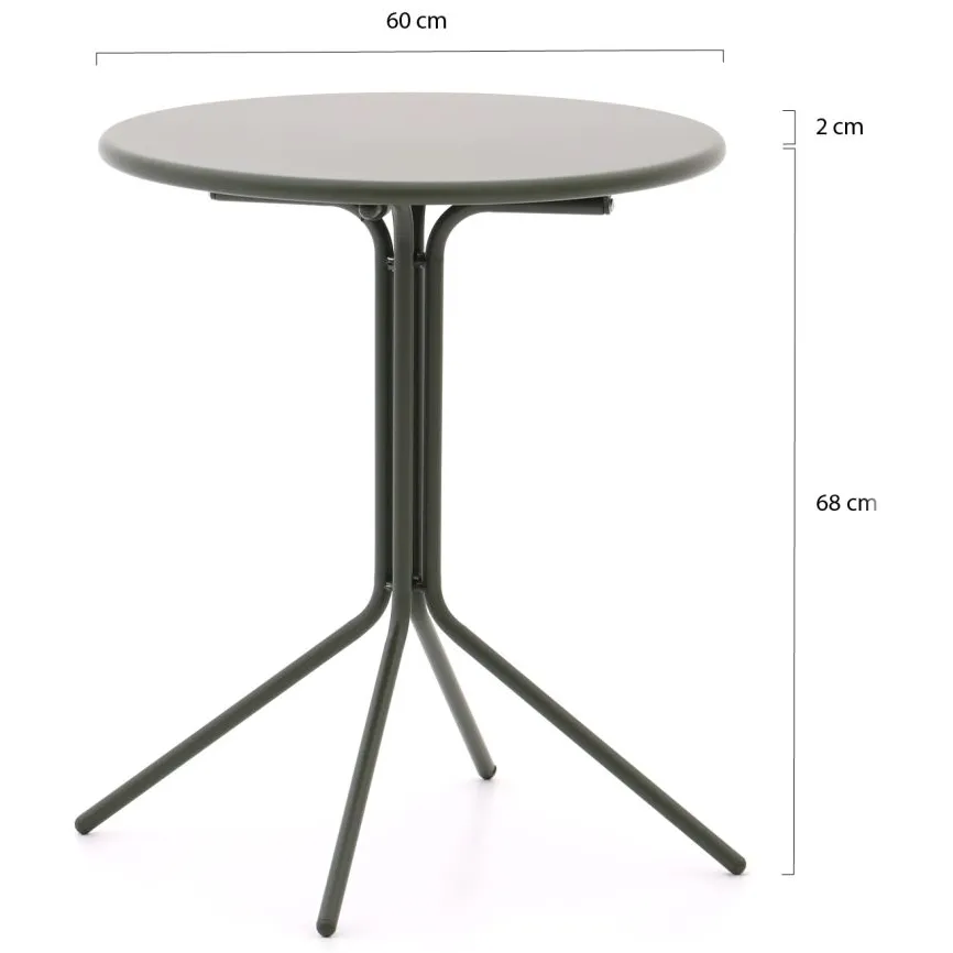 Manifesto Furniture Manifesto Misurina/Aziano ø60cm dining tuinset 3-delig stapelbaar groen, foto 3