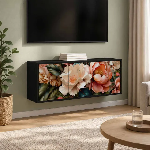 vidaXL Wandgemonteerd tv-meubel BORNE 102 x 33 x 40 cm Zwart eiken, foto 2