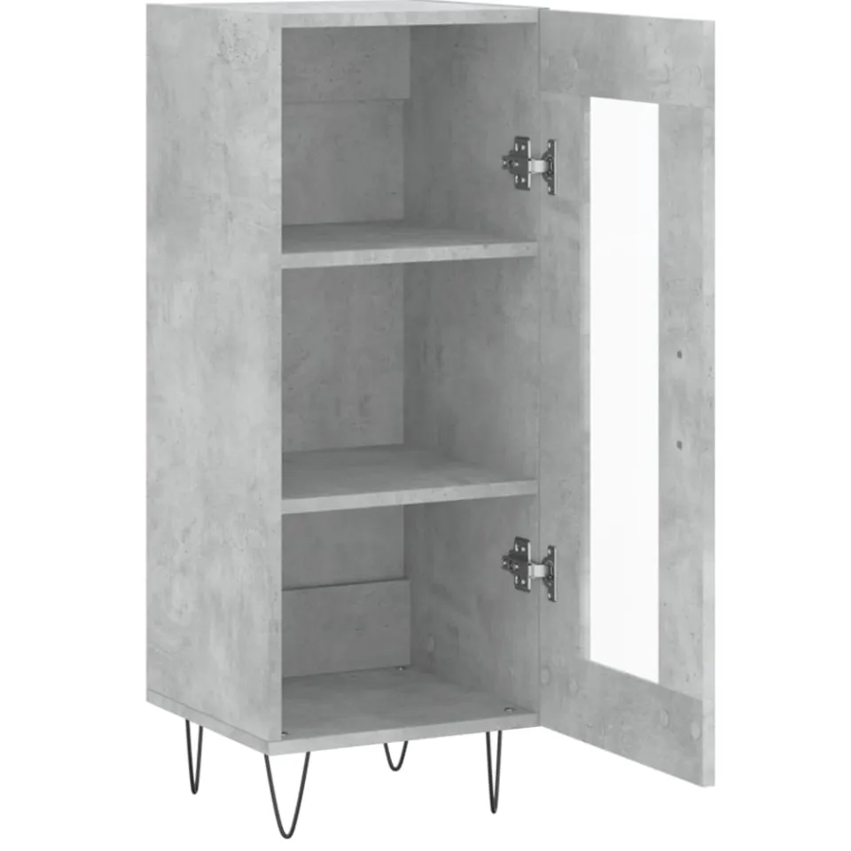 vidaXL Dressoir 34,5x34x90 cm bewerkt hout betongrijs grijs, foto 4