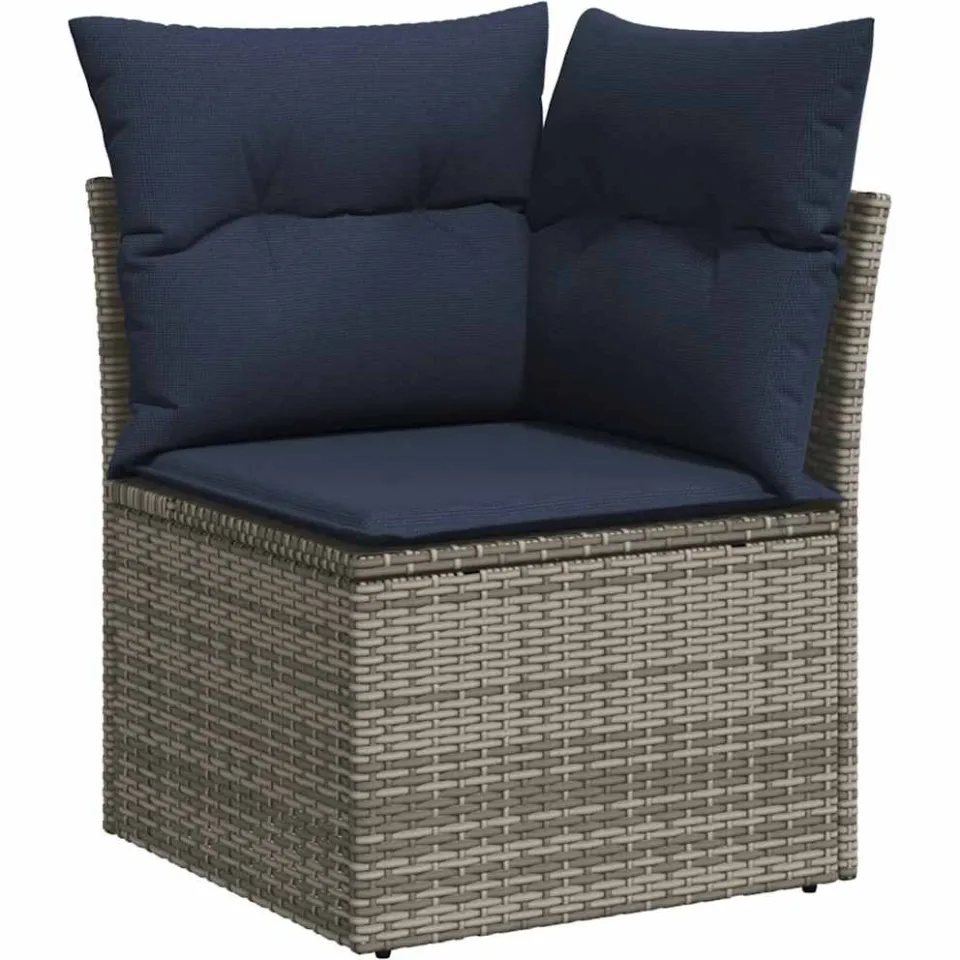 vidaXL 13-delige Loungeset met kussens poly rattan grijs, foto 4