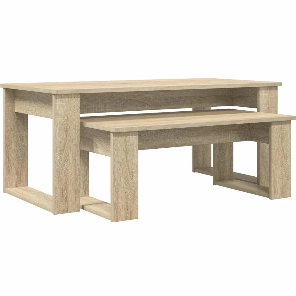 vidaXL Koffietafel Set 2 st Sonoma Eiken 100 x 50 x 42 cm Bewerkt hout, foto 3