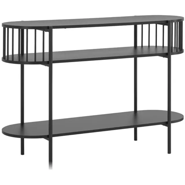 Homezo sidetable - Wandtafel - Consoletafel - 3 Opbergniveaus - Ruimtebesparend - Vilten vloerbeschermers - 110x39x76 cm - Zwart