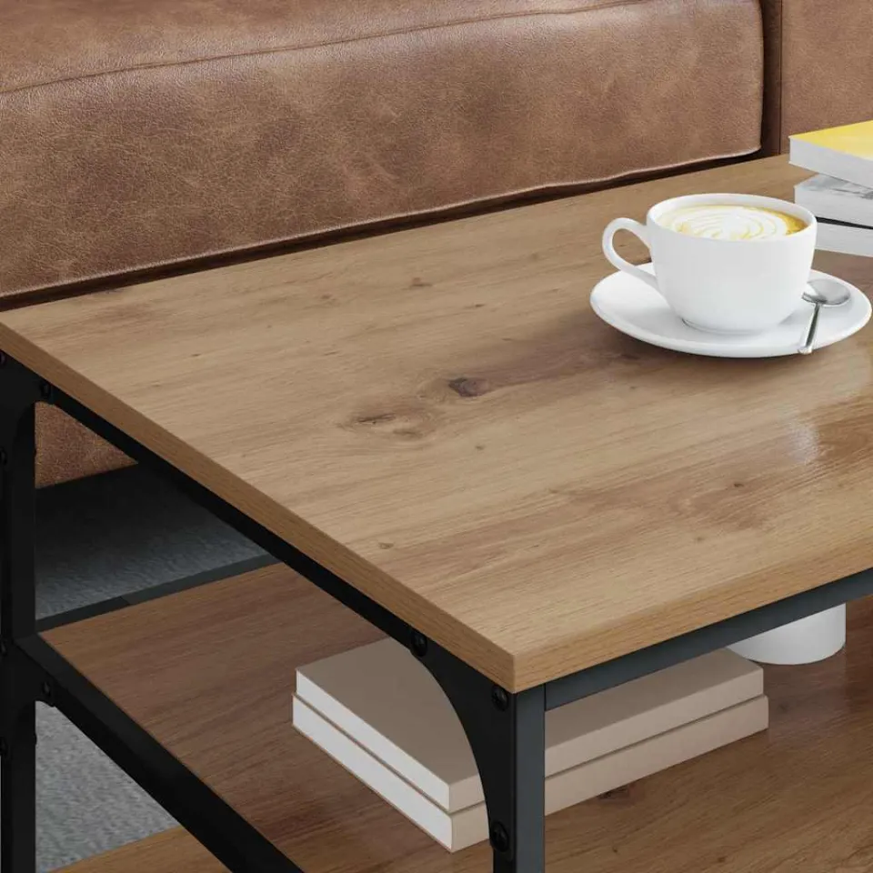 vidaXL Salontafel Artisan Eiken 90 x 49 x 40 cm Bewerkt hout, foto 3