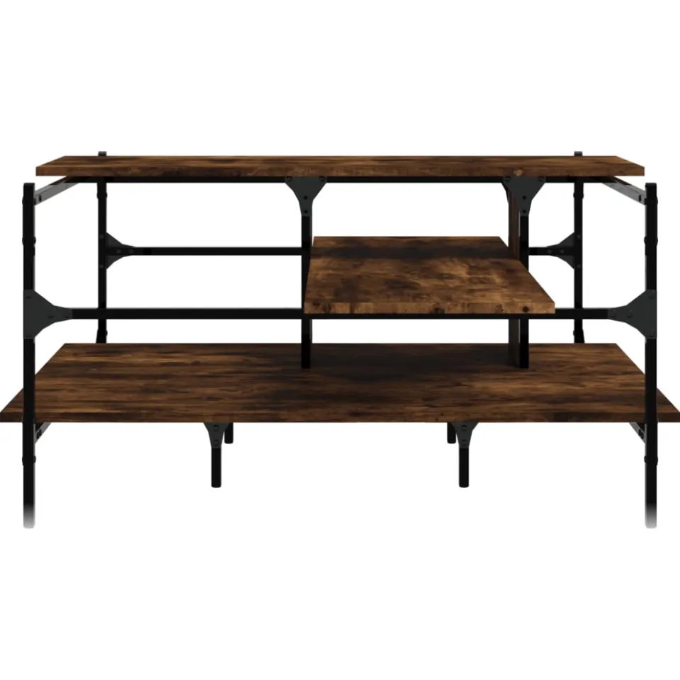 vidaXL Salontafel 100x100x48,5 cm bewerkt hout gerookt eikenkleurig Bruin