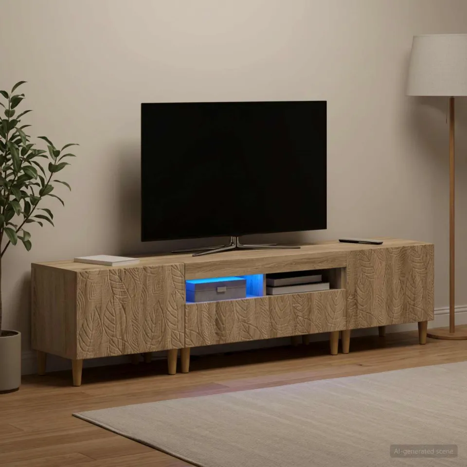 vidaXL 3-delige LED TV-kast DELFT Sonoma Eiken Bewerkt hout, foto 3