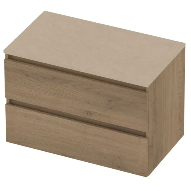 Basic-Line Deck 46 Badmeubelset Greeploos 80x46x58 cm Pure Oak Sand Stone Beige