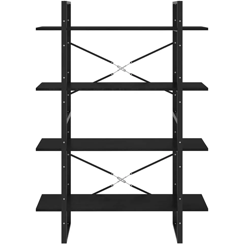 vidaXL Boekenkast met 4 schappen 100x30x140 cm grenenhout zwart, foto 4