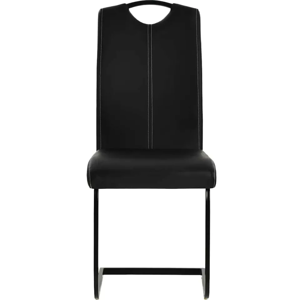 vidaXL Eetkamerstoelen 2 st kunstleer zwart, foto 3