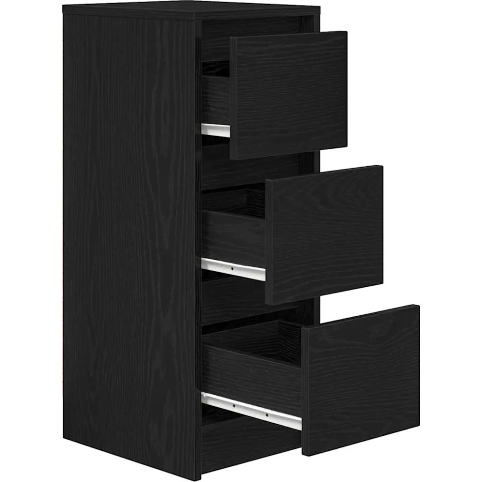 vidaXL Dressoir 29,5x34x76 cm spaanplaat zwart eikenkleurig, foto 4